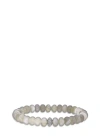 Sheryl Lowe Botswana Agate 8mm Bead Bracelet With Diamond Donut In Agate/sterling Silver