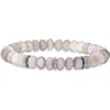 Sheryl Lowe Botswana Agate Bracelet With 3 Diamond Rondelles In Pink