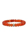 Sheryl Lowe Carnelian 14k Yellow Gold Diamond Bracelet In Orange