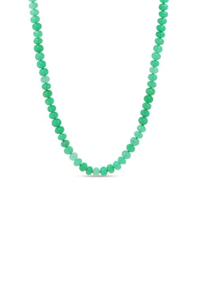Sheryl Lowe Chrysoprase Bead Necklace In Green