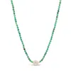Sheryl Lowe Chrysoprase Bead Necklace With Baroque Pearl And Diamond Rondelles In Chrysoprase,pearl,diamond