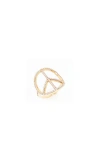 Sheryl Lowe Circular Peace Sign Ring In Gold