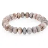 Sheryl Lowe Cream Agate 10mm Bead Bracelet With Diamond Donut In Sterling Silver/cream Agate