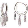 Sheryl Lowe Diamond 3 Shaker Hoop Earring In Sterling Silver