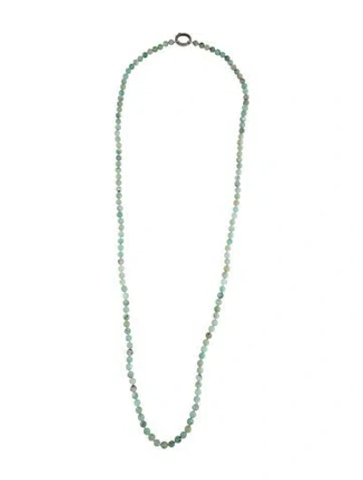 Pre-owned Sheryl Lowe Diamond & Dyed Chalcedony Bead Strand Necklace, 38" In Multicolor