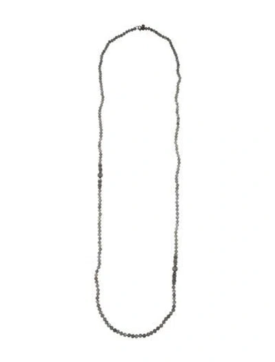 Pre-owned Sheryl Lowe Diamond & Labradorite Accented Bead Strand Necklace, 45" In Multi