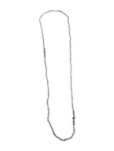 Pre-owned Sheryl Lowe Diamond & Labradorite Bead Strand Necklace, 46" In Multi