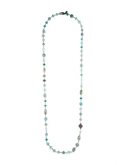 Pre-owned Sheryl Lowe Diamond & Multistone Bead Necklace, 42"