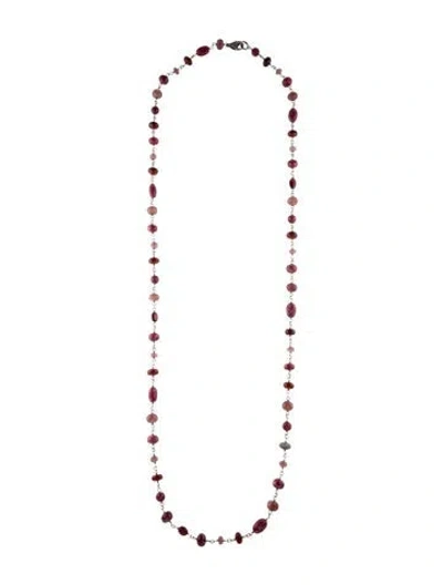 Pre-owned Sheryl Lowe Diamond & Multistone Bead Strand Necklace, 43.5"