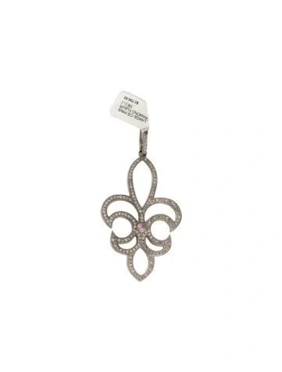 Pre-owned Sheryl Lowe Diamond & Sapphire Fleure Pendant In Multicolor