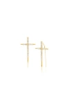 Sheryl Lowe Diamond Baby Cross Spike Earring In Gold