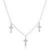 Sheryl Lowe Diamond Cross Dangle Necklace In Silver