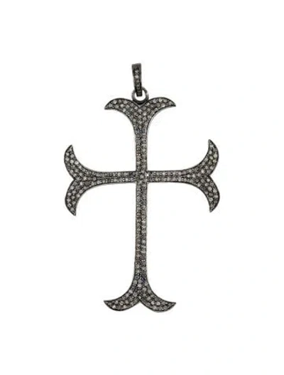 Pre-owned Sheryl Lowe Diamond Cross Pendant In Multicolor