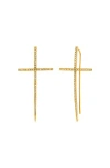 Sheryl Lowe Diamond Cross Spike Earring In 14kt Yellow Gold