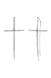 Sheryl Lowe Diamond Cross Spike Earring In Sterling Silver