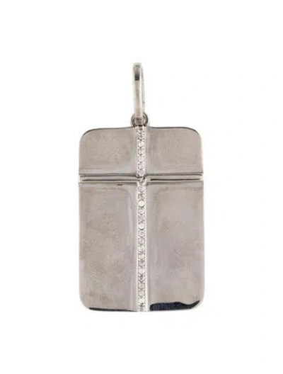 Pre-owned Sheryl Lowe Diamond Cross Tag Pendant In Multi