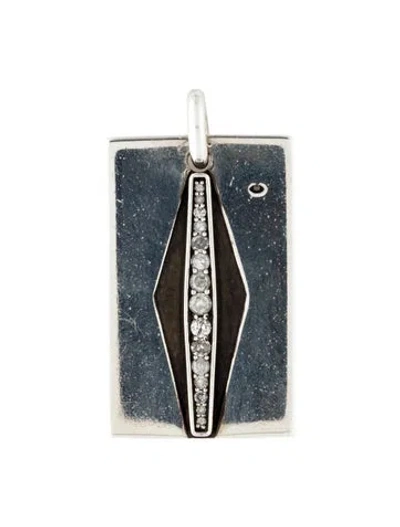 Pre-owned Sheryl Lowe Diamond Dog Tag Pendant In Multi