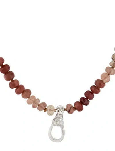 Pre-owned Sheryl Lowe Diamond Felspar Swivel Clasp Necklace, 30" In Multi