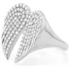 Sheryl Lowe Diamond Folded Angel Wing Ring In Metallic