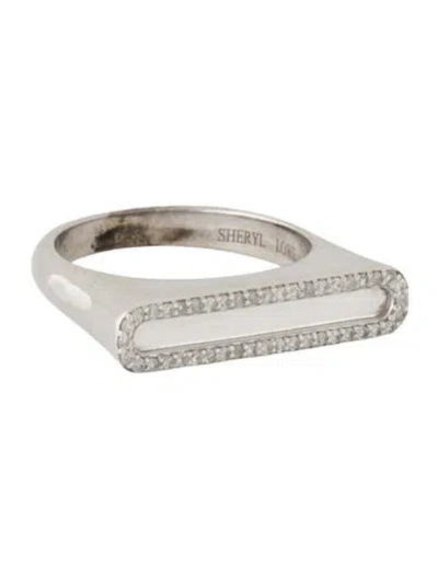 Pre-owned Sheryl Lowe Diamond Frame Tower Ring In Multi