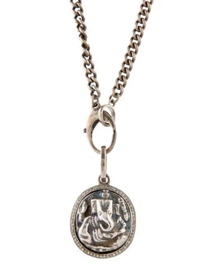 Pre-owned Sheryl Lowe Diamond Ganesh Pendant Necklace, 30" In Multi