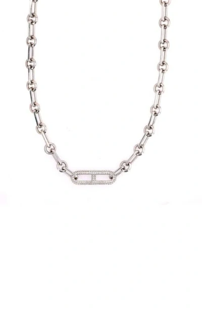 Sheryl Lowe Diamond H Link On Soho Chain In Metallic