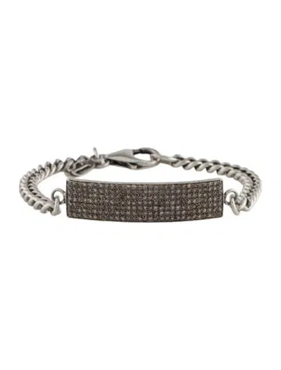 Pre-owned Sheryl Lowe Diamond Id Bracelet, 6.5" In Multi