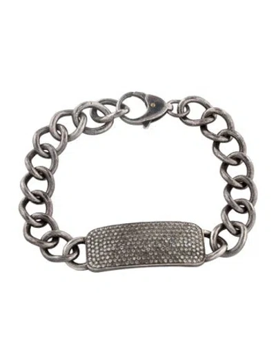 Pre-owned Sheryl Lowe Diamond Id Bracelet, 7.25" In Multi