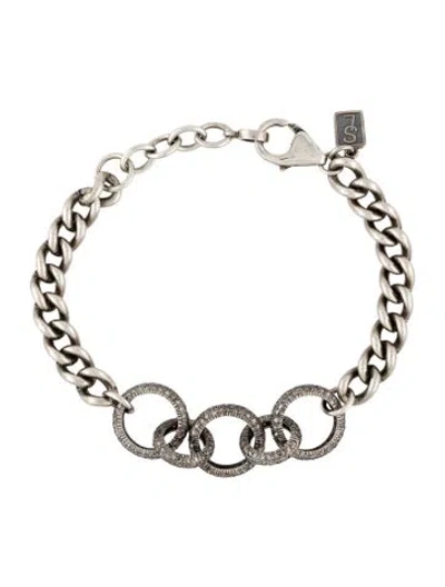 Pre-owned Sheryl Lowe Diamond Link Bracelet, 8" In Multicolor