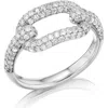 Sheryl Lowe Diamond Paperclip Ring In Metallic