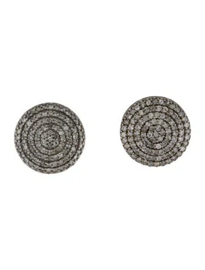Pre-owned Sheryl Lowe Diamond Pavé Stud Earrings In Multi