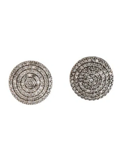 Pre-owned Sheryl Lowe Diamond Pavé Stud Earrings In Multicolor