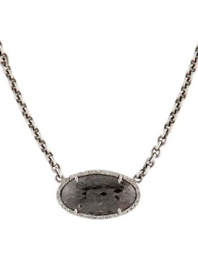 Pre-owned Sheryl Lowe Diamond Pendant Necklace, 19" In Multi