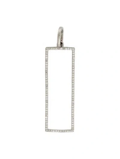 Pre-owned Sheryl Lowe Diamond Rectangle Pendant, 2.75" In Multi