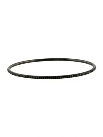 Pre-owned Sheryl Lowe Diamond Skinny Bangle Bracelet, 8" In Multi