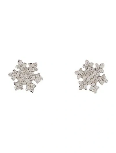 Pre-owned Sheryl Lowe Diamond Snowflake Stud Earrings In Multi