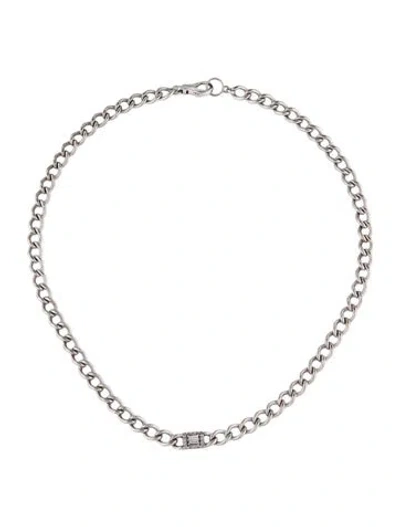 Pre-owned Sheryl Lowe Diamond Tag Pendant Necklace, 17.5" In Multi