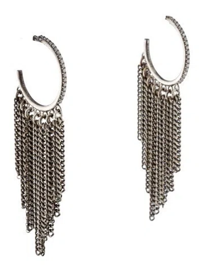 Pre-owned Sheryl Lowe Diamond Tassel Earrings In Multi
