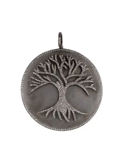 Pre-owned Sheryl Lowe Diamond Tree Of Life Medallion Pendant In Multi