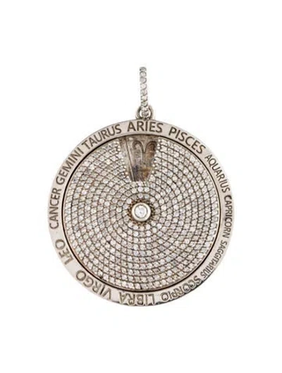 Pre-owned Sheryl Lowe Diamond Zodiac Medallion Pendant In Multi