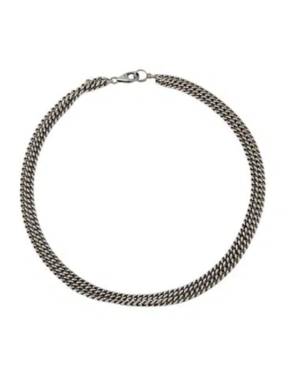 Pre-owned Sheryl Lowe Double Strand Curb Link Necklace, 18" In Multicolor