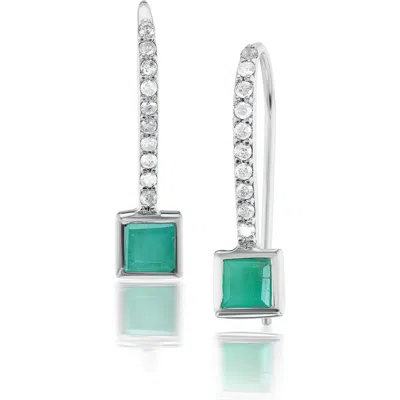 Sheryl Lowe Emerald Stone On French Hook Earrings