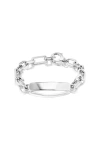 Sheryl Lowe Id Tag Chain Bracelet In Silver