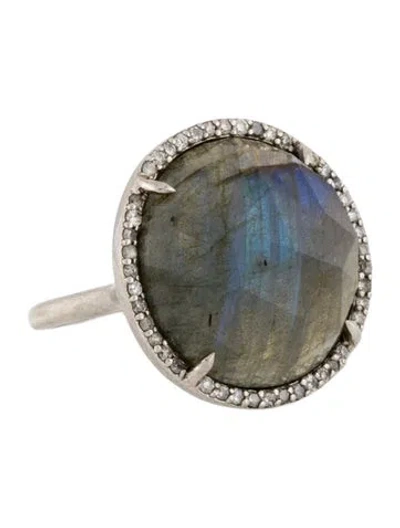 Pre-owned Sheryl Lowe Labradorite & Diamond Cocktail Ring In Multicolor