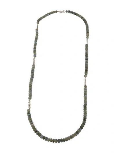 Pre-owned Sheryl Lowe Labradorite Beaded Necklace, 36" In Multi
