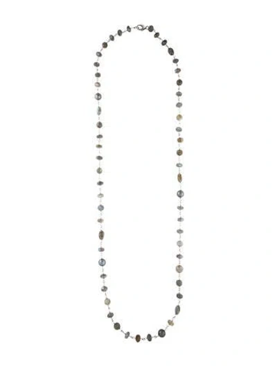 Pre-owned Sheryl Lowe Labradorite, Pearl & Diamond Bead Necklace, 47.25" In Multi