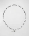 Sheryl Lowe Medium Gwyneth Oval Link Toggle Necklace In Silver