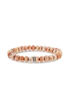 Sheryl Lowe Mexican Fire Opal 8mm Bead Bracelet With Diamond Rondelle In Multi
