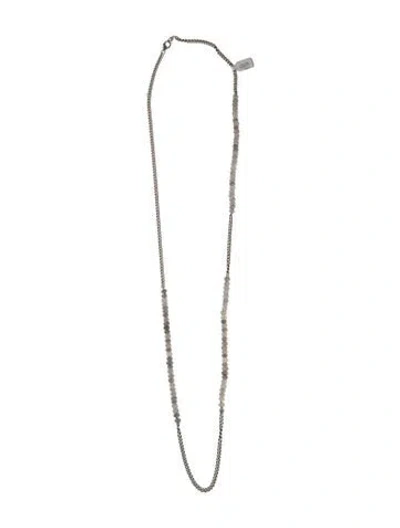 Pre-owned Sheryl Lowe Moonstone & Diamond Beaded Necklace, 44.5" In Multi