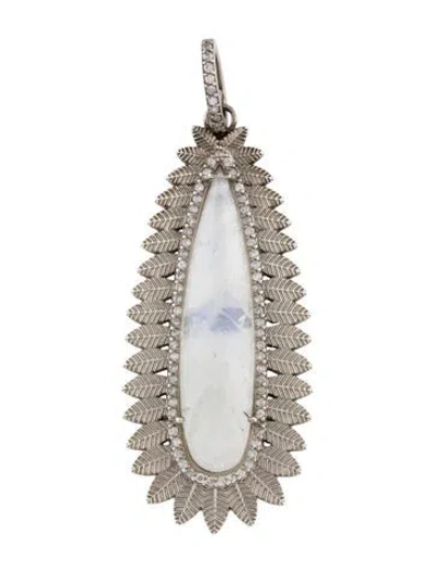 Pre-owned Sheryl Lowe Moonstone & Diamond Pendant In Multi
